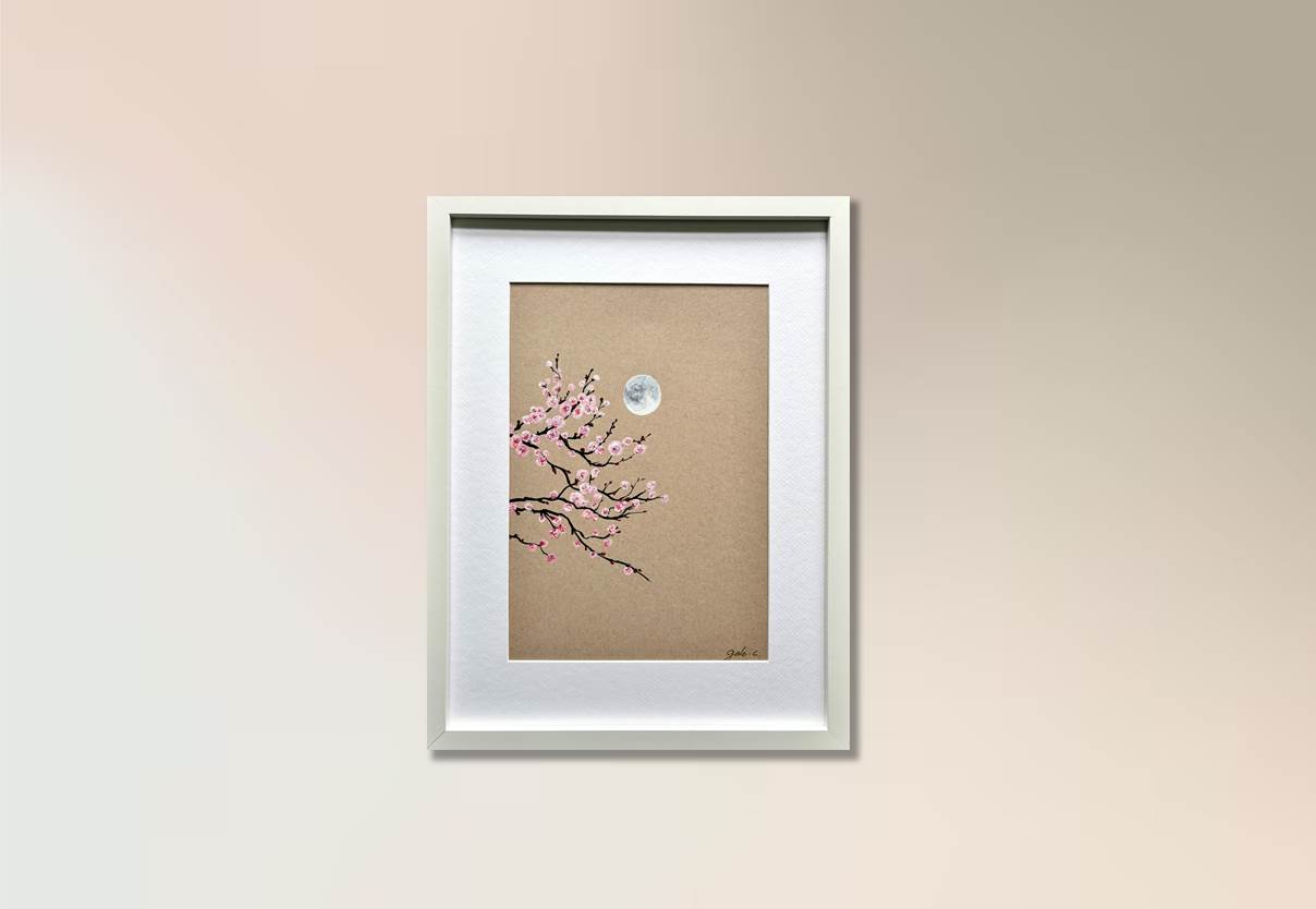 Blossoms in moonlight (framed)