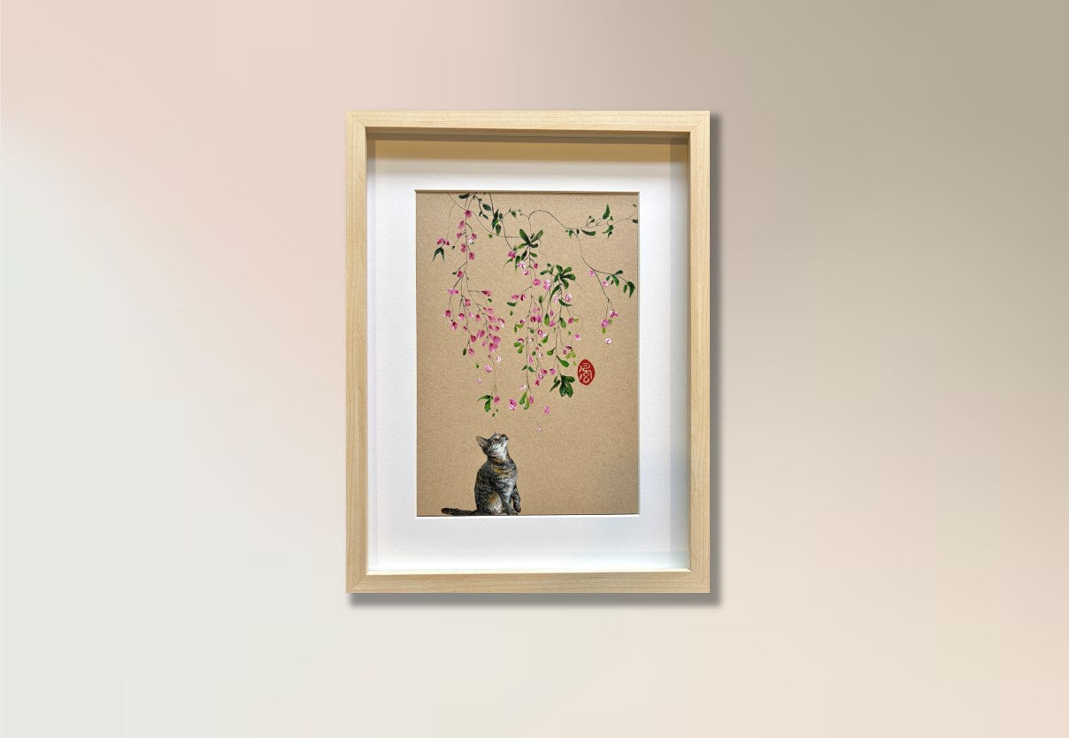 Petals for a purr (framed)