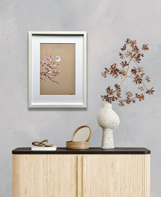 Blossoms in moonlight (framed)