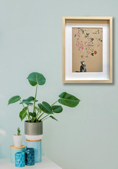 Petals for a purr (framed)