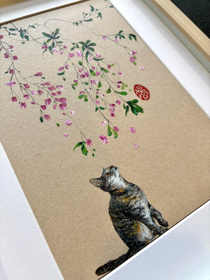 Petals for a purr (framed)