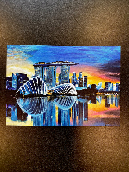 Print: Singapore, as dusk falls